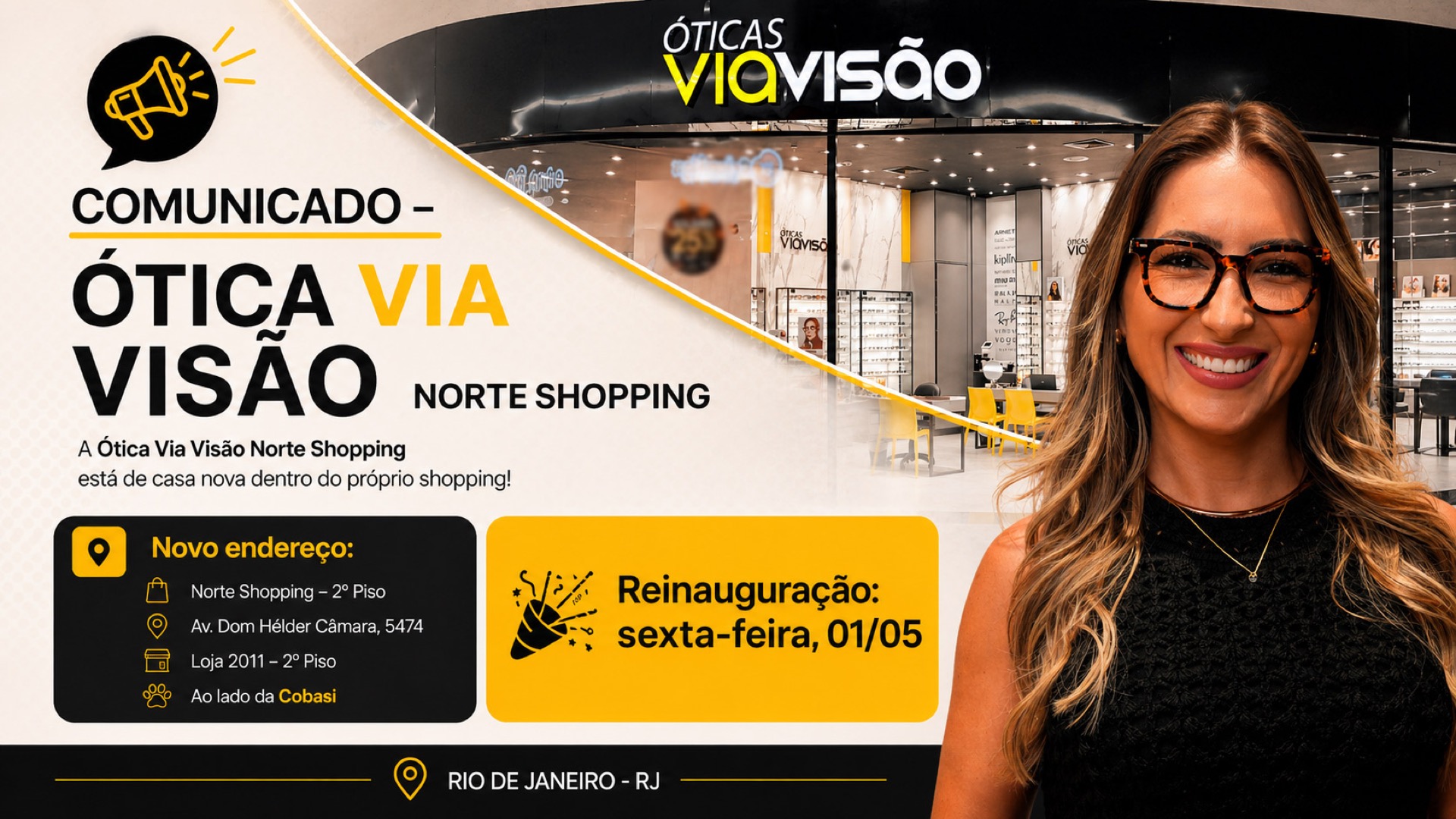 Reinauguração: sexta-feira, 01/05